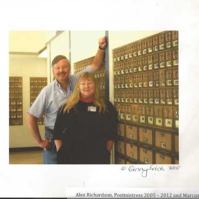 Postmistress Alex Richardson with Marcus White