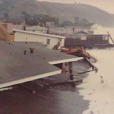 Houses and Surf at the Height of the Storm