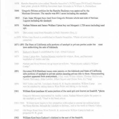 Seadrift Timeline