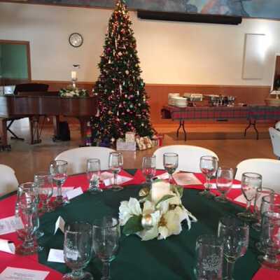Table with Decorated Tree