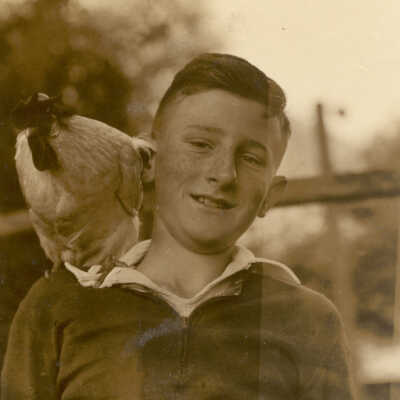 Robert Airey and pet hen