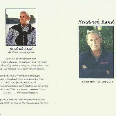 Kendrick Rand Memorial Program