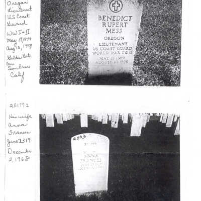 Benedict Mess Obit Tombs