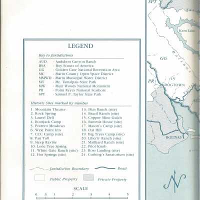 1987 Map of Mt. Tamalpais Area Left half