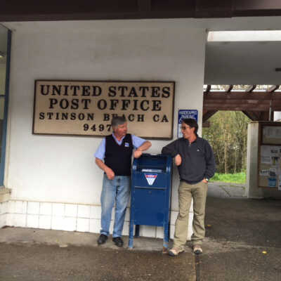 Mark White & Jim Harvey Outside Stinson Beach Post Office
