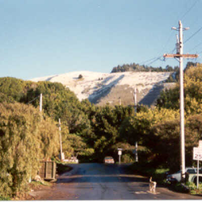 Snow above Stinson Beach