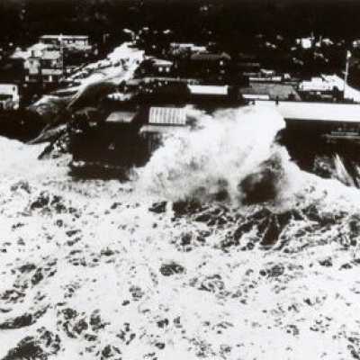 Waves over Bob Evans house