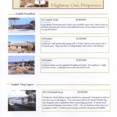 A list of houses for sale