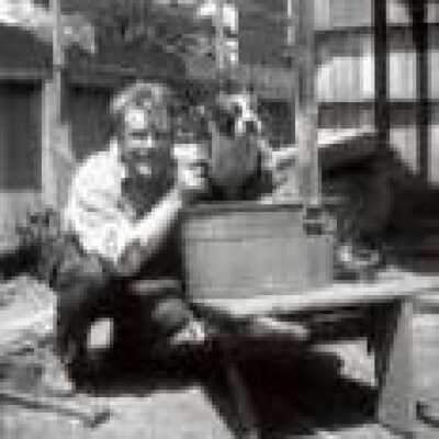 Man and Dog in Tub