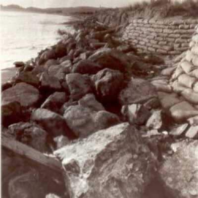 Rock wall (rip-rap) at Seadrift