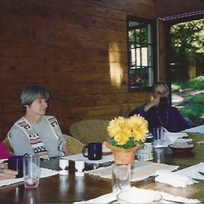 At Lunch Table with the Library Volunteers