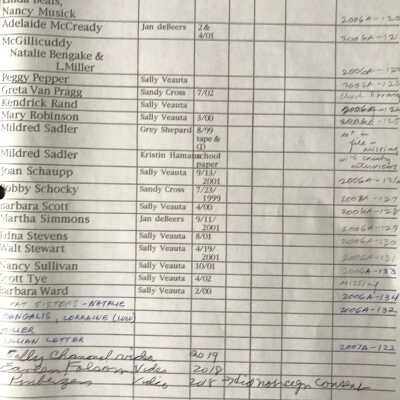 Oral History Index - Tom Lambert to Barbara Ward