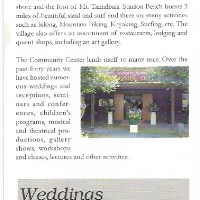 Stinson Beach Community Center Flyer