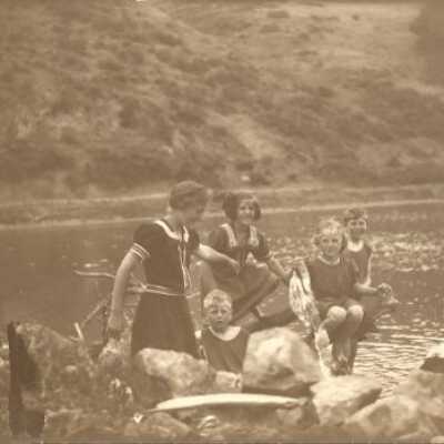 Kids in Bolinas Lagoon