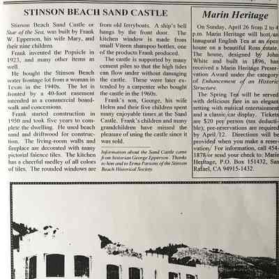 History of Sand Castle by George Epperson, no date