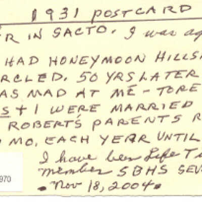 Downtown Postcard note