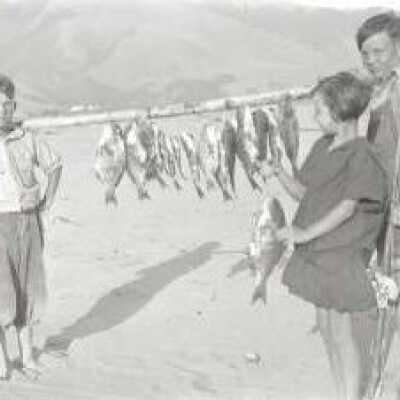 Fishing on the beach
