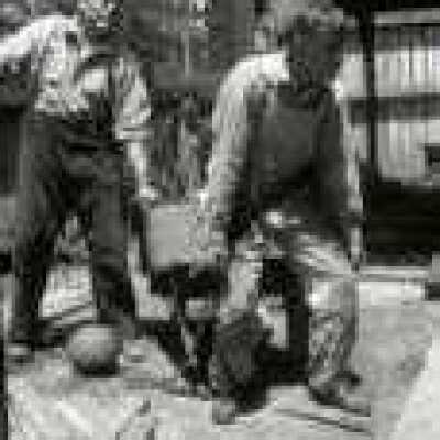 Men working in yard