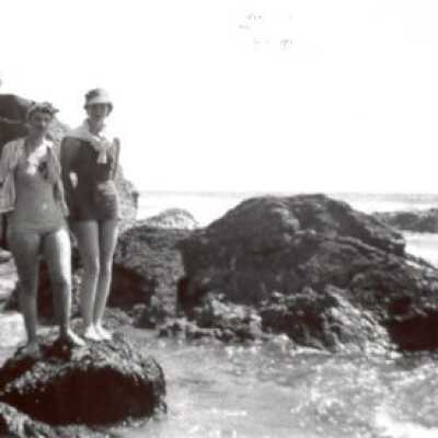 Peggy Pepper and friend at Stinson Beach