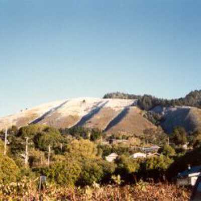 Snow above Stinson Beach