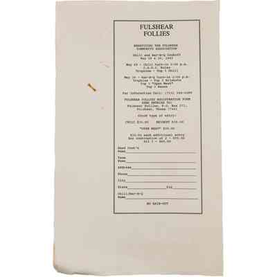 (1993) Registration Form (Chili & Bar-B-Q Cookoff)