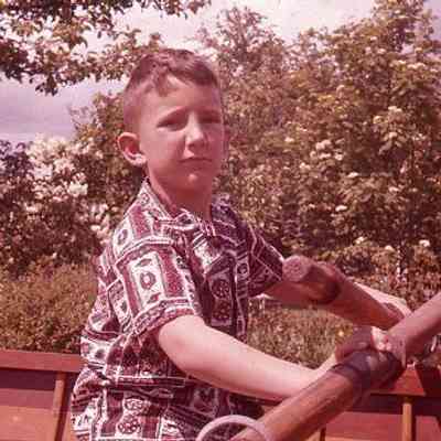 15. KJH in a rowboat belonging to Pratt family ship, Suva, before a parade - May 25, 1960: Coupeville