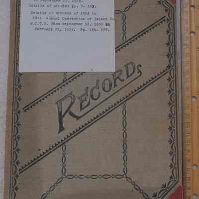 Minutes from Island County W.C.T.U. of Coupeville, Wash., Aug 4,1909 to September 27,1929