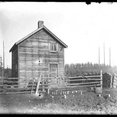 Ed Starks Cabin on Hastie Lake Road: Origsize: 4x5; Origformat: Negative