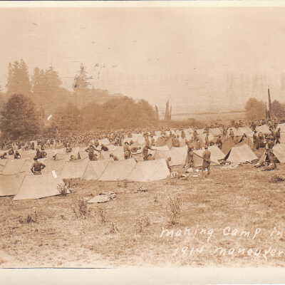 Making Camp in Uncas 1914 Maneuvers