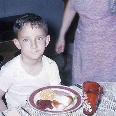 22. KJH & MCC, Easter family meal - May 1960: Monk house