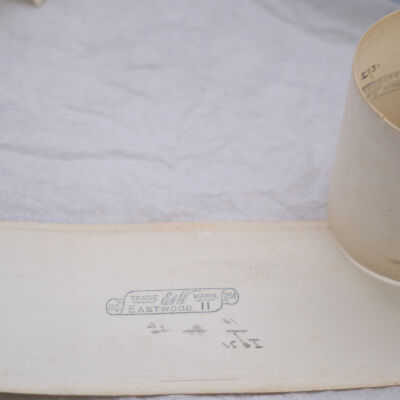 1880-1900 era Pair of man's stiff cuffs for shirt, E.A.W Eastwood