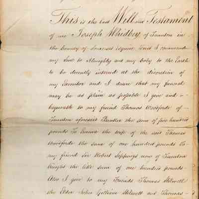 Joseph Whidbey's Will