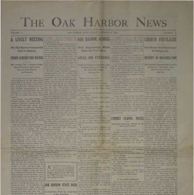 Oak Harbor News Oct. 20, 1911.