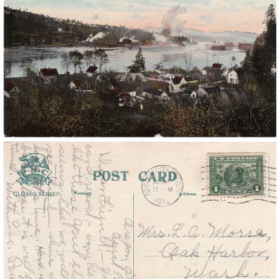 Section of Oregon City from above the Willamette Falls