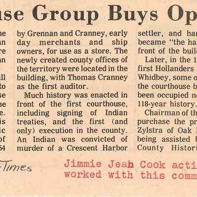 Newspaper Clipping about saving the old Courthouse