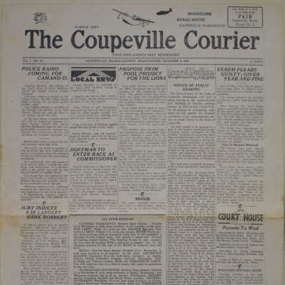 Coupeville Courier, October 2, 1952