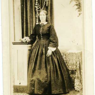 Photograph, Chloe Ann Terry Doyle, ca. 1866-67. 1st bride on Whidbey, marr. in 1853 (See info in photo description) Acc. # 2019.024.004