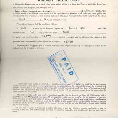 Promissory Note Issued to Frank and Dorothy Dickey