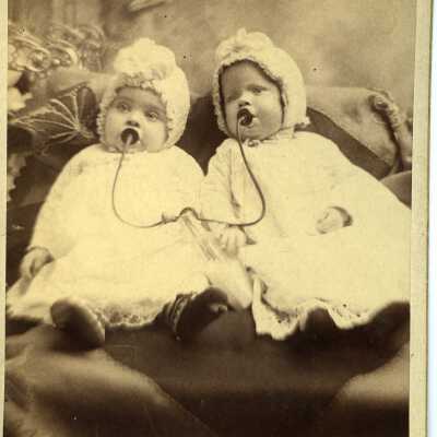 Photograph, Power Twins, Marion and Margaret, 1890. 1st twins born on Whidbey. Acc. # 2019.018.64d