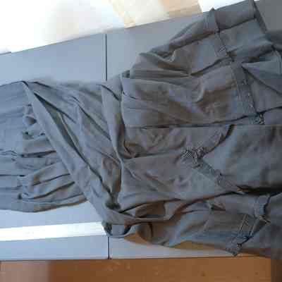 2023.dpw.377b - Matching skirt w/ 377a, velvet ribbon at waist, ruffle detail at bottom