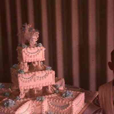 69. Elaine Detrick wedding cake and KJH: June 15, 1958