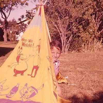 73. KJH in Welch's Grape Juice teepee won at Prairie Mercantile raffle: Zylstra House - 1959