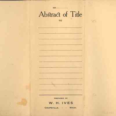 Abstract of Title - Waterman and Izett