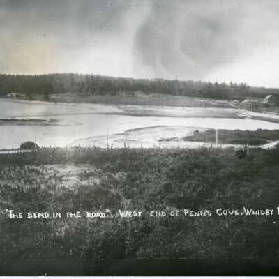 Penn Cove at the bend in the road.