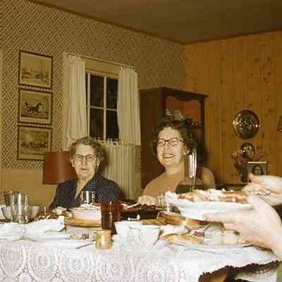 180. WAB, EYH, and MCC at Easter Dinner: Griffens House - April 1957