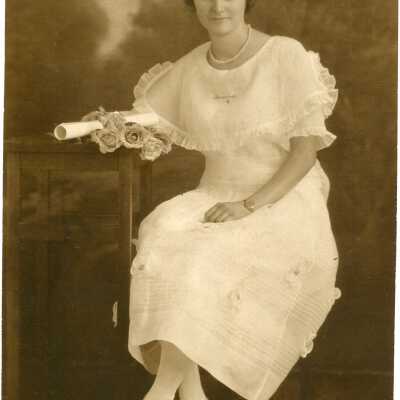 Photograph, Mildred Nuttal, graduation from Normal School Bellingham in the 1920s. Acc.#2019.012.210