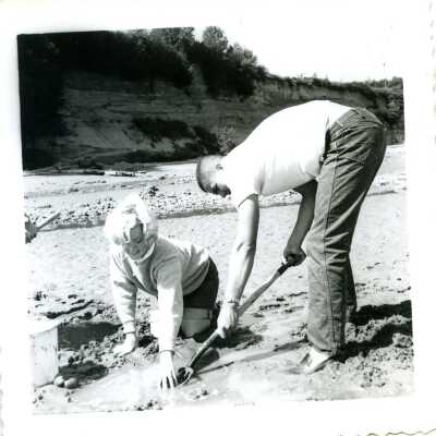 Digging on the Beach
