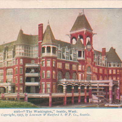 The Washington, Seattle Washington The Hill shown was 200 feet above the present street level, to realize the change see post card 3058