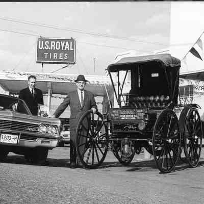Holsman and modern car at Dean Chevrolet.