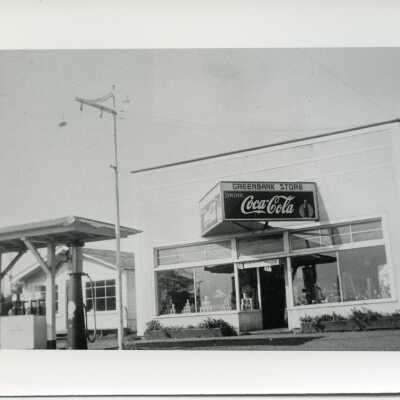 Greenbank store with gas pumps.